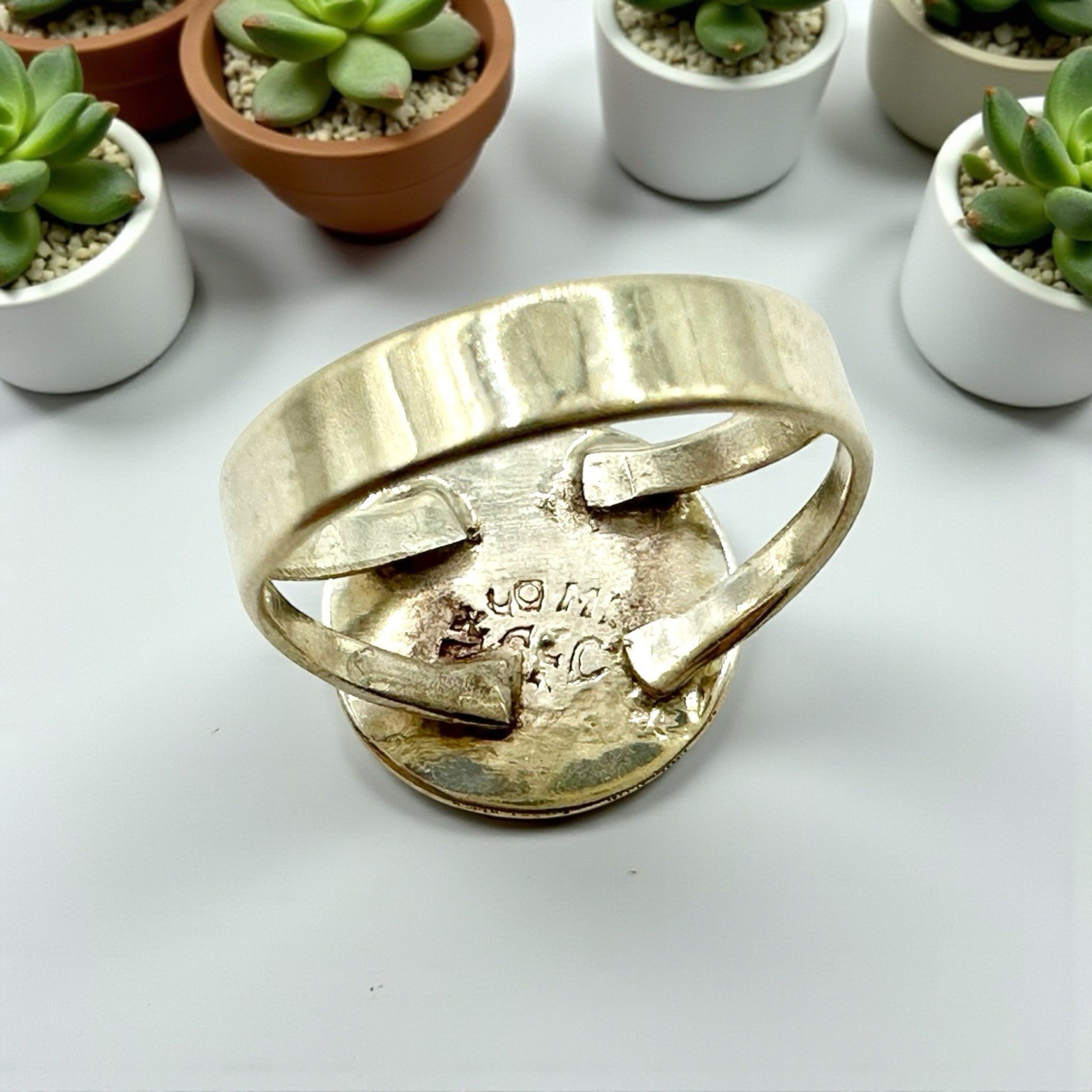 Sterling Silver Abalone Shell Statement Ring, Boh… - image 9