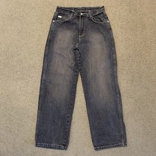 VTG Southpole Black Baggy Jeans Youth Size 20 Y2K Hip Hop Skater Wide Leg Faded