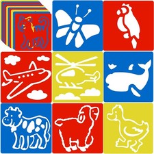 36 Pieces Stencils for Painting Colorful Drawing Chalk Stencils Washable Animal