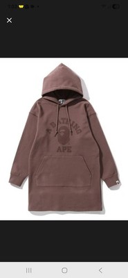 NEW BAPE A Bathing Ape College Hoodie Mini Dress XS Streetwear