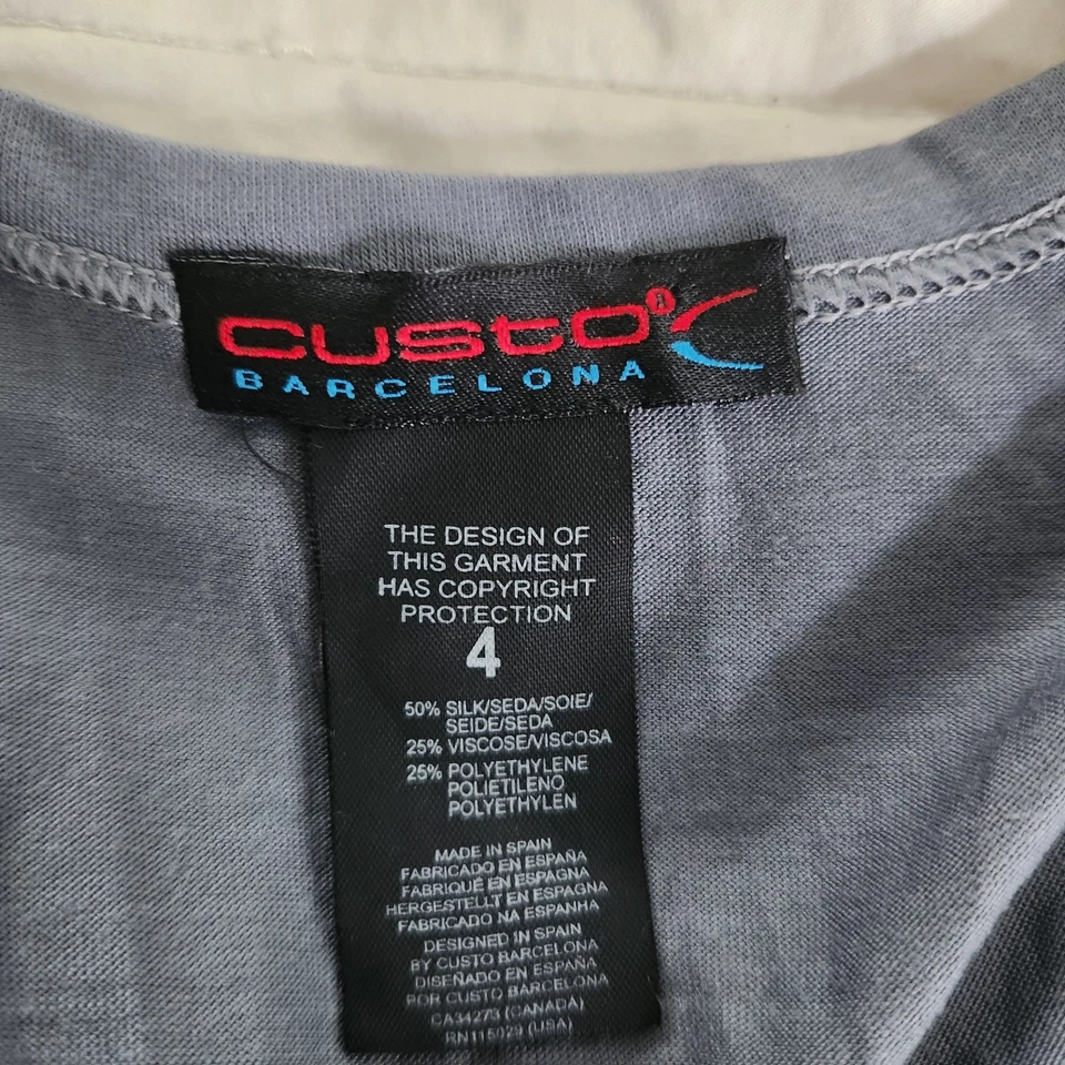 Mini Vestido Custo Barcelona Talla 4 S Mezcla Seda Gris Tanque Lentejuelas Floral Dobladillo Burbuja Foto 2 de 4