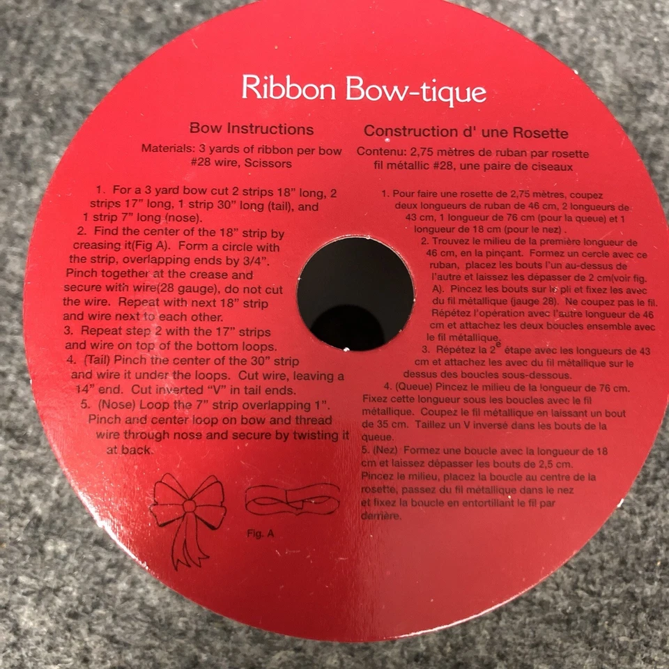 Lot Of 3 Vintage 2 1/2” Mega Rolls Of Sheer Wired Christmas Ribbon 3 @ 10yds New - Image 4 of 4