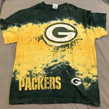 Awesome - Vintage - Green Bay Packers - Green  Yellow Tie Dye T Shirt - Size XL
