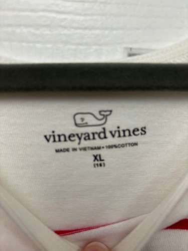 Vineyard Vines Girls Nantucket Shift Dress Red & Blue Striped, NWT size XL (16) - Picture 2 of 3