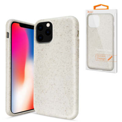 Reiko Apple iPhone 11 Pro Max Wheat Bran Material Silicone Phone Case in White |