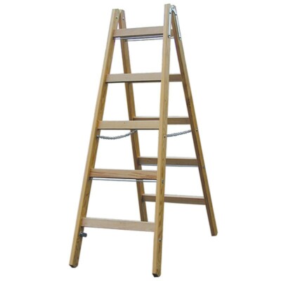 Krause Stabilo Holz Klappleiter Holzleiter Stehleiter 2x5 1,45m Standleiter