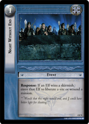 4x  Night Without End - 4R79 Light Play The Two Towers
