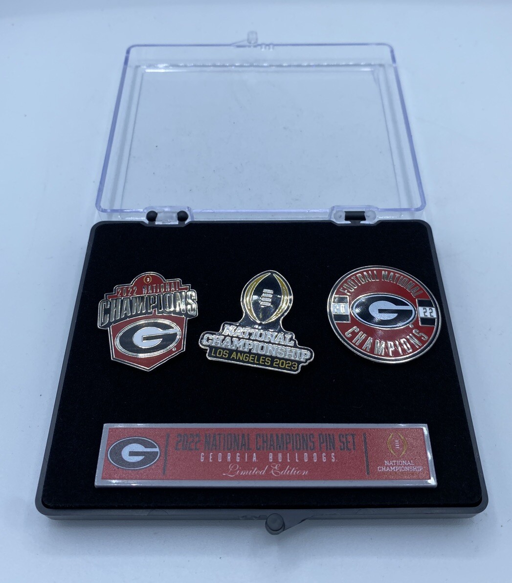 2022 Georgia Bulldogs National Champs NCAA College Football 3 Pin Set New