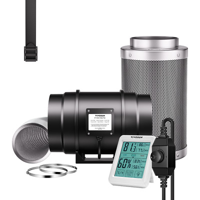 VIVOSUN Inline-Rohrventilator φ20cm Abluftventilator 1223m³/h für Gewächshaus