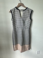 J crew Tweed Shift Dress Knee Length Pink Black Small