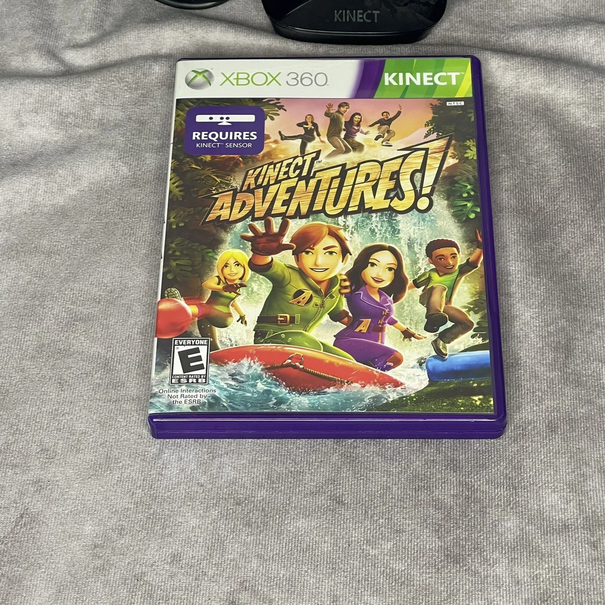 Microsoft Xbox 360 Kinect Sensor Bar With Kinect Adventures Game Tested & Works