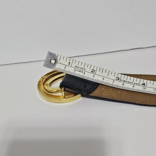 Cintura Moschino donna taglia 28 vernice nero oro fibbia cuore Italia Redwall - Foto 12 di 13