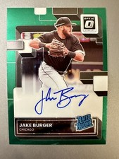 2022 Donruss Optic Jake Burger 18/49 Green Prizm Refractor RC Auto #RRS-JB