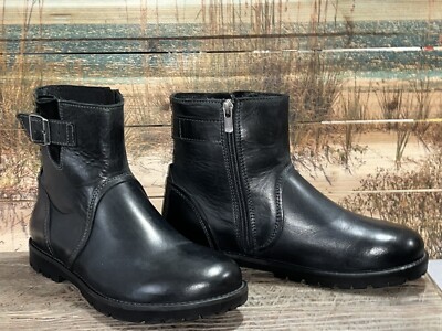 Birkenstock Stowe Black Leather Ankle Bootie SZ 37= US 6-6 1/2 Buckle  Zipper