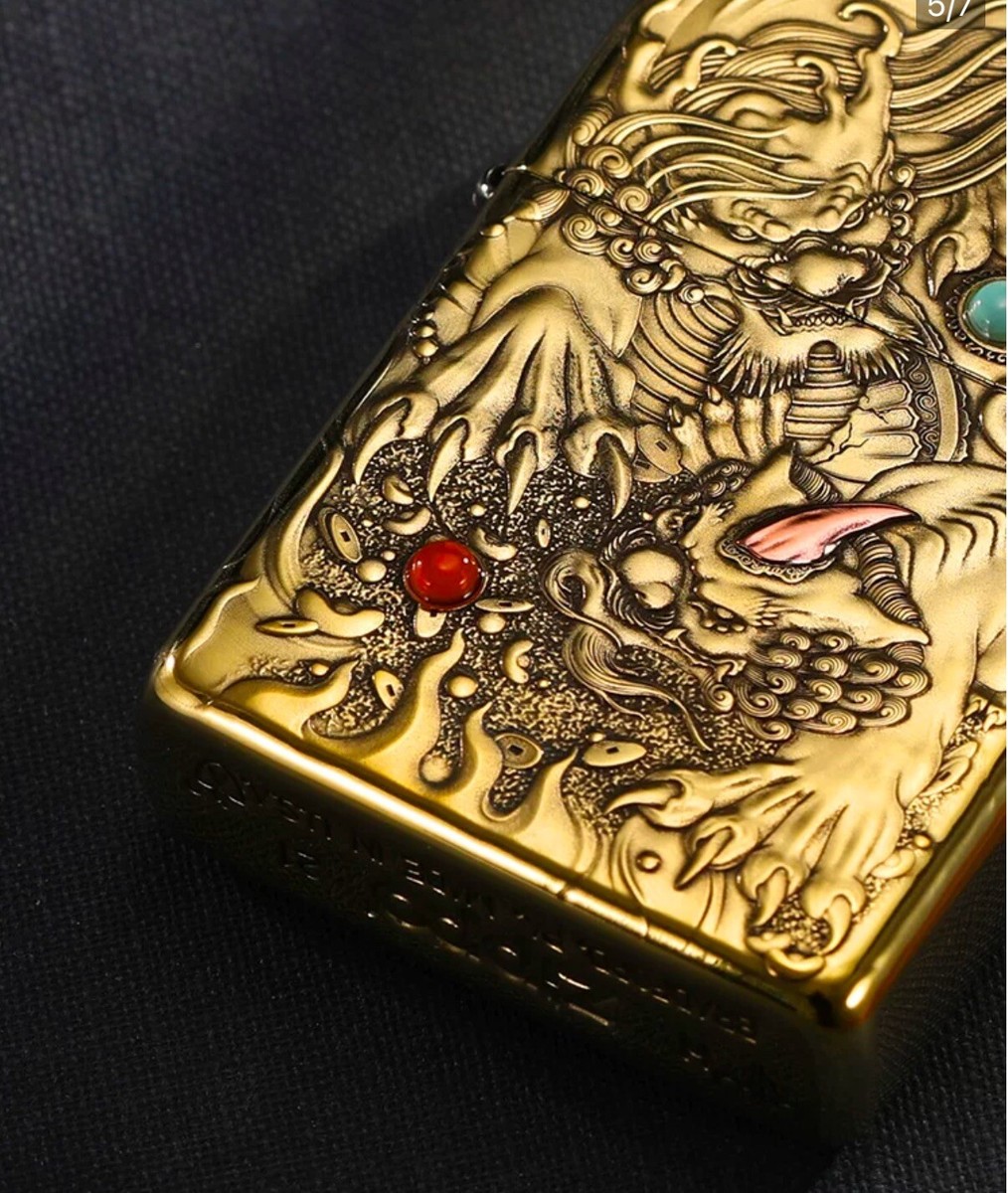 New Zippo oil Lighter Gold with box | eBay