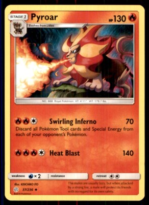 2019 Sun & Moon - Cosmic Eclipse Pyroar Stage 1/Uncommon #37