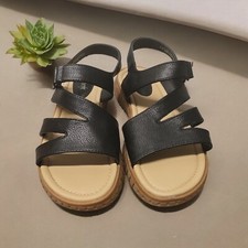 EURO Soft by Sofft Ceejay Open Toe Heel Strap Black Sandals Shoes 7.5