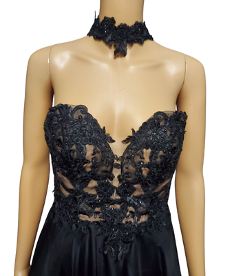 La Femme Black Lace Prom Dress Size 2 Formal Evening Gown New With Tags |  eBay