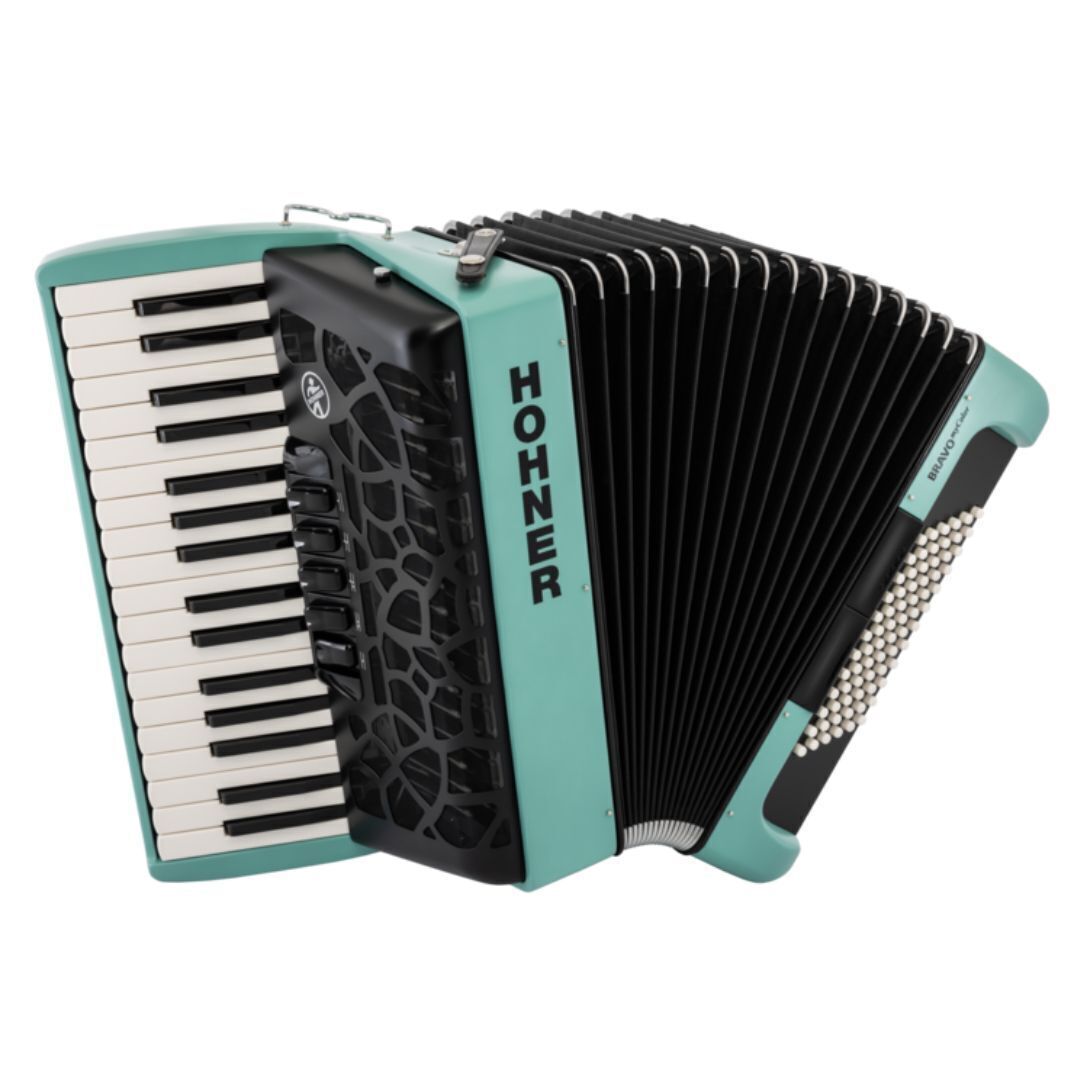Hohner BRAVO MyColor III 72 Хроматическая клавиша фортепиано Духовой Бирюзовый аккордеон