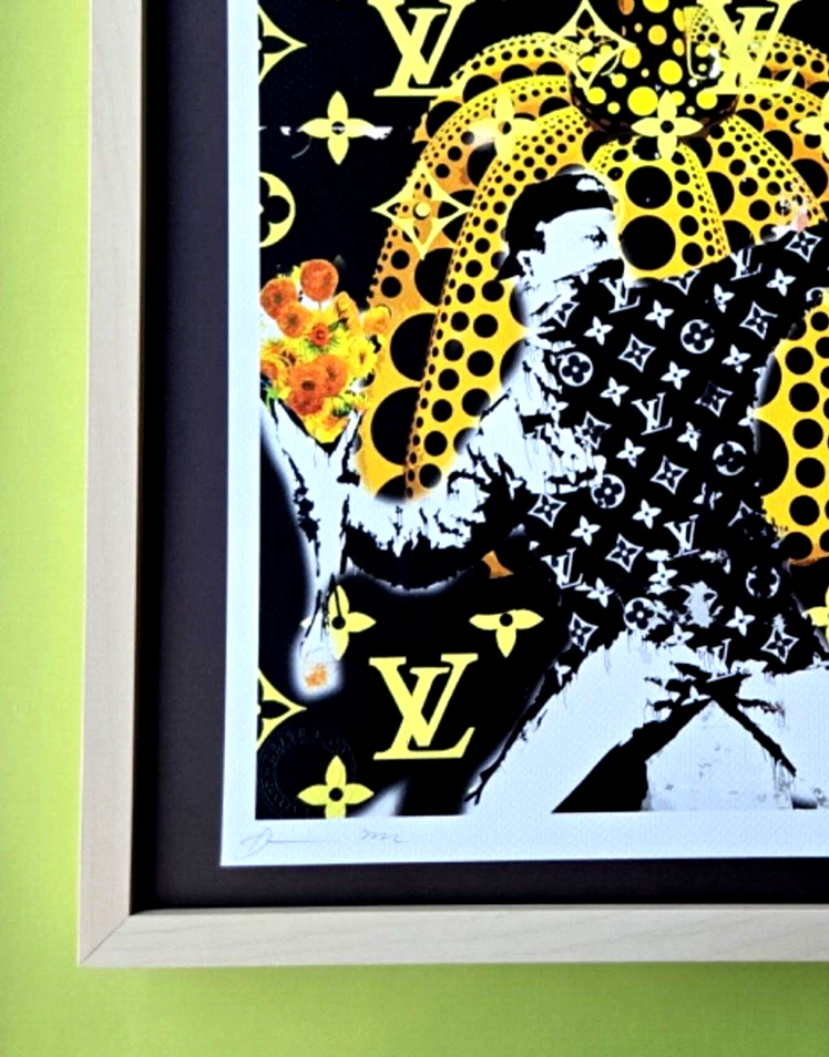 DEATH NYC Firmado a Mano GRAN Impresión Enmarcada 16x20 pulgadas Certificado de Autenticidad Banksy & Yayoi Kusama & Foto 3 de 4