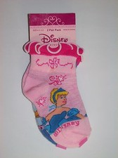 Disney Princess Socks 2pr Pack Cinderella Aurora Sz 4-5.5 Ruffles Glitter NIP