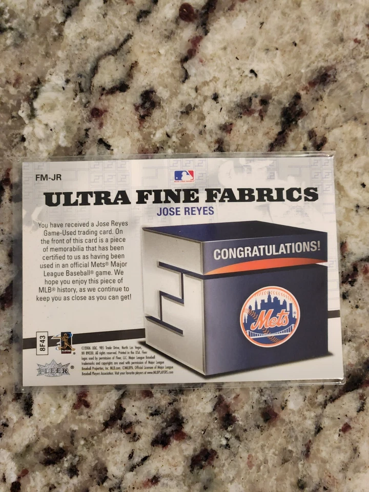 2006 Fleer Ultra Fine Fabrics Jose Reyes #FM-JR - Image 2 of 2