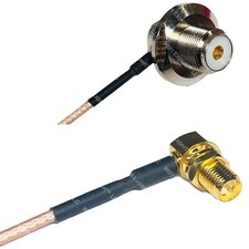 RG316 UHF Female Angle Bulkhead to RP-SMA FEMALE ANGLE RF Cable Rapid-SHIP LOT