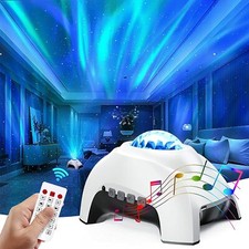 Star Light Projector for Bedroom ,Aurora Light Projector with 8 White Noises, Ce