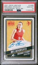 2021 Onyx Vintage AUTOGRAPH Blue Ink /50 BREANNA STEWART New York LIBERTY PSA 10