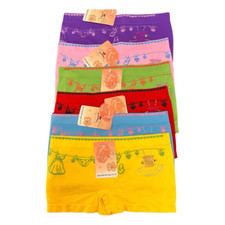 Lot Of 6 Printed Mixed Colors Lightweight Kids Boyshorts Girls Underwear