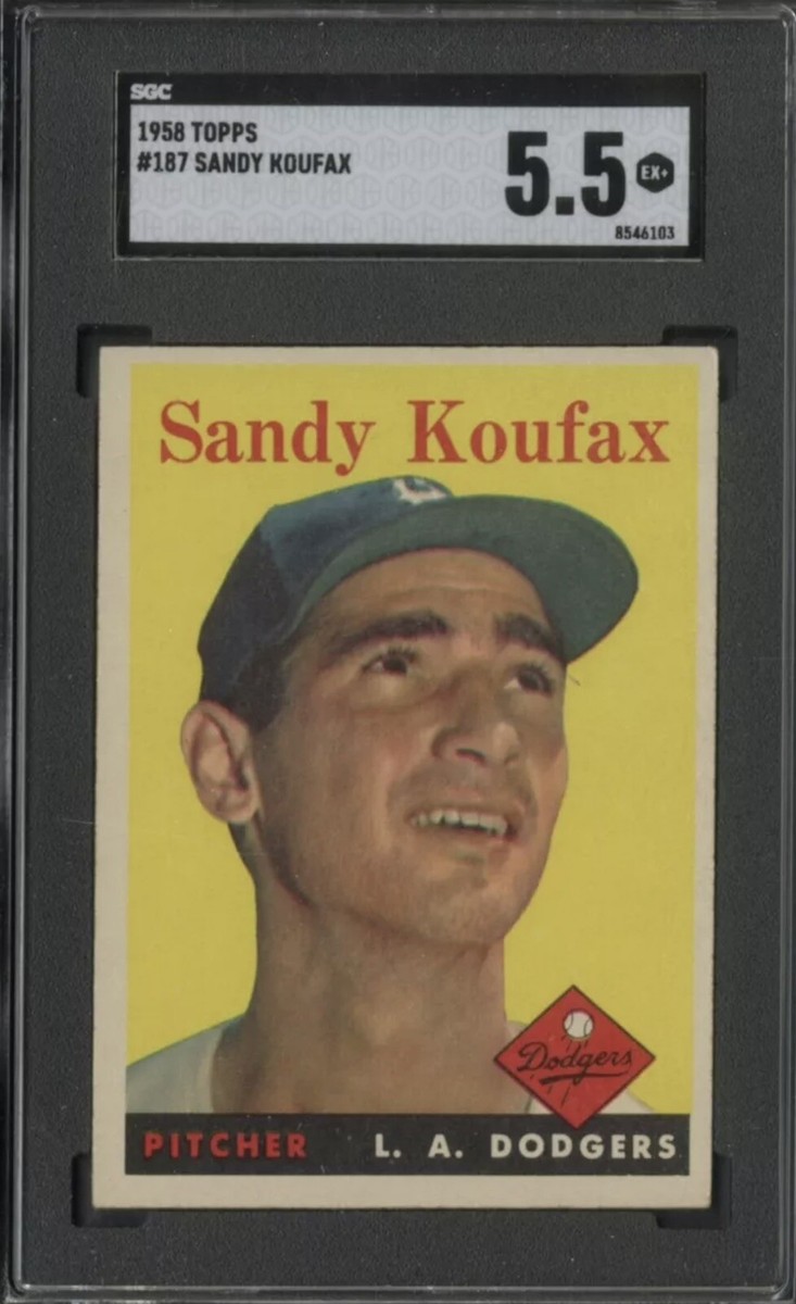 1958 Topps Sandy Koufax #187 SGC 5.5 “EX+” Los Angeles Dodgers HOF