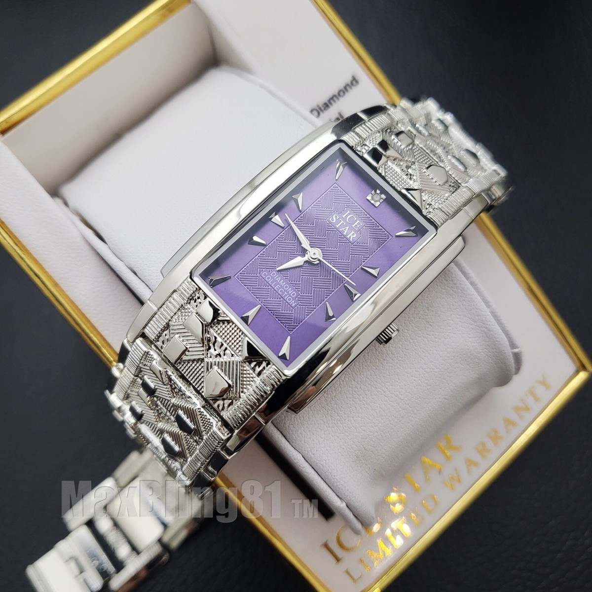 10$OFF! Purple & Silver Embellished Heirloom Watch Women main image 4