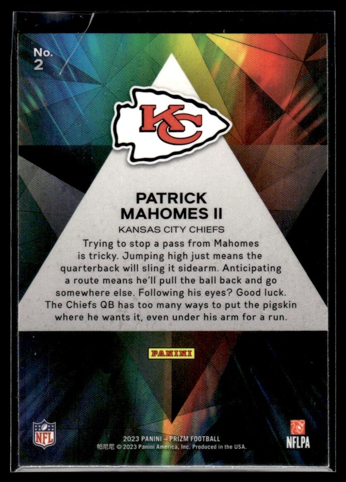 2023 plaques et patchs Panini #47 Patrick Mahomes flash