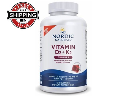 Nordic Naturals Vitamin D3+K2 Gummies -  Cholecalciferol Vitamin D3 + K2 120 Ct