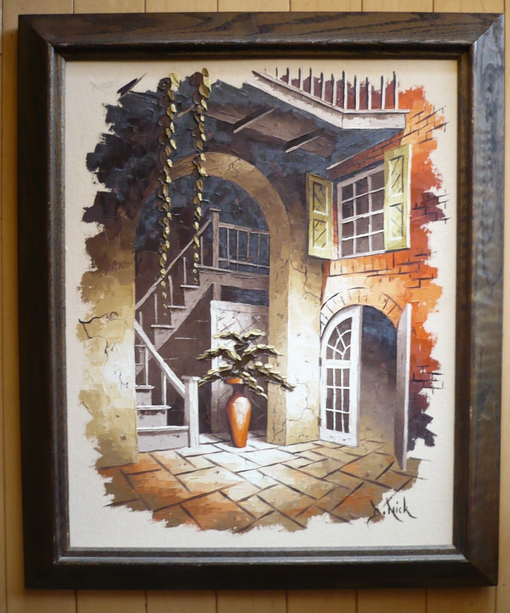 D. NICK, DICK NICK NEW ORLEANS VINTAGE OIL COURTYARD FRENCH D. NICK, DICK NICK NEW ORLEANS VINTAGE OIL COURTYARD FRENCH