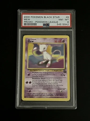 2000 Pokemon League Mew Black Star Promo #8 PSA 8 Mint