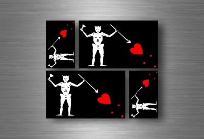 4x sticker flag car motorcycle decal bumper vinyl adhesive pirate edward teach