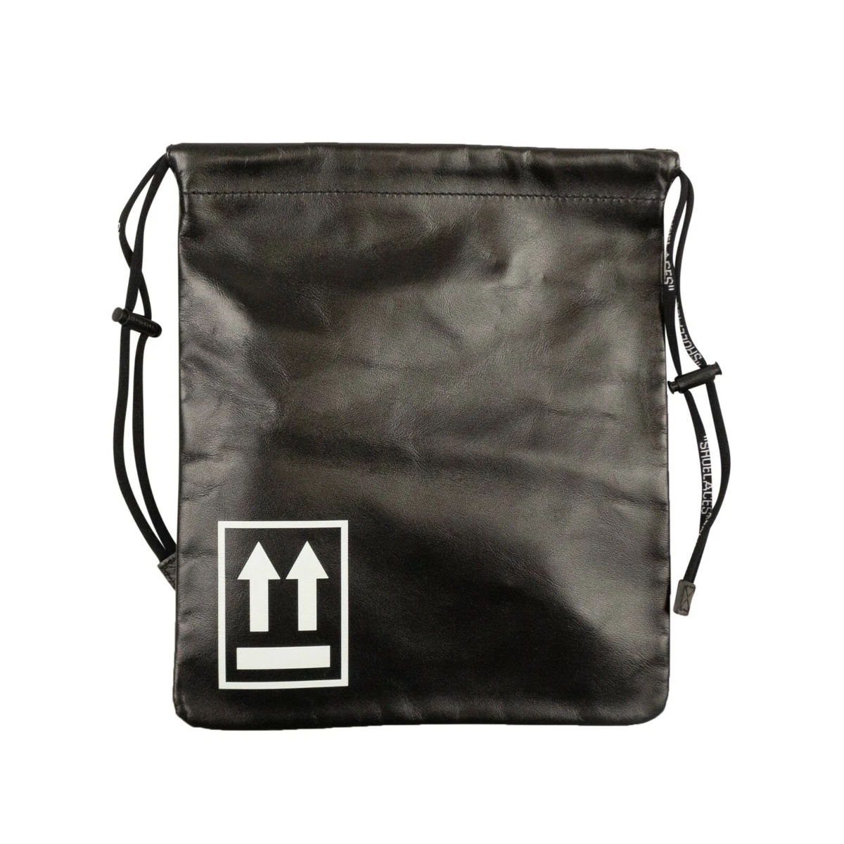 NWT OFF-WHITE C/O VIRGIL ABLOH Black Leather Drawstring Bag Size OS $455 |  eBay