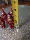 Set Of 4 Antique Santa Saint Nick Christmas Shiny Plastic Tree 3.5" Ornament — photo 3