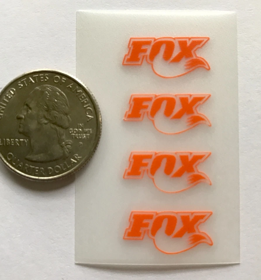 SURIANODECALS FOX Shocks MICRO DIE-CUT Decal Sticker ( 4 PCS ) Offroad RC Truck NEW