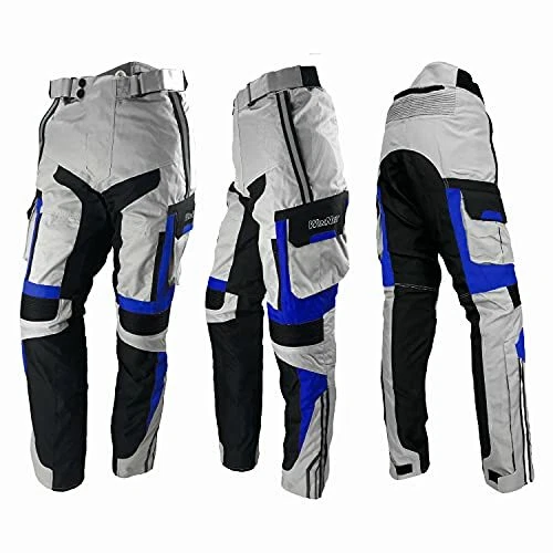 Pantalons Moto WinNet En Cordura Bleu, Protections CE Niveau 2 Genoux et Hanches - Photo 1/4