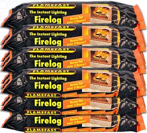 Flamefast Instant Light Smokeless Fire Logs Case Of 12