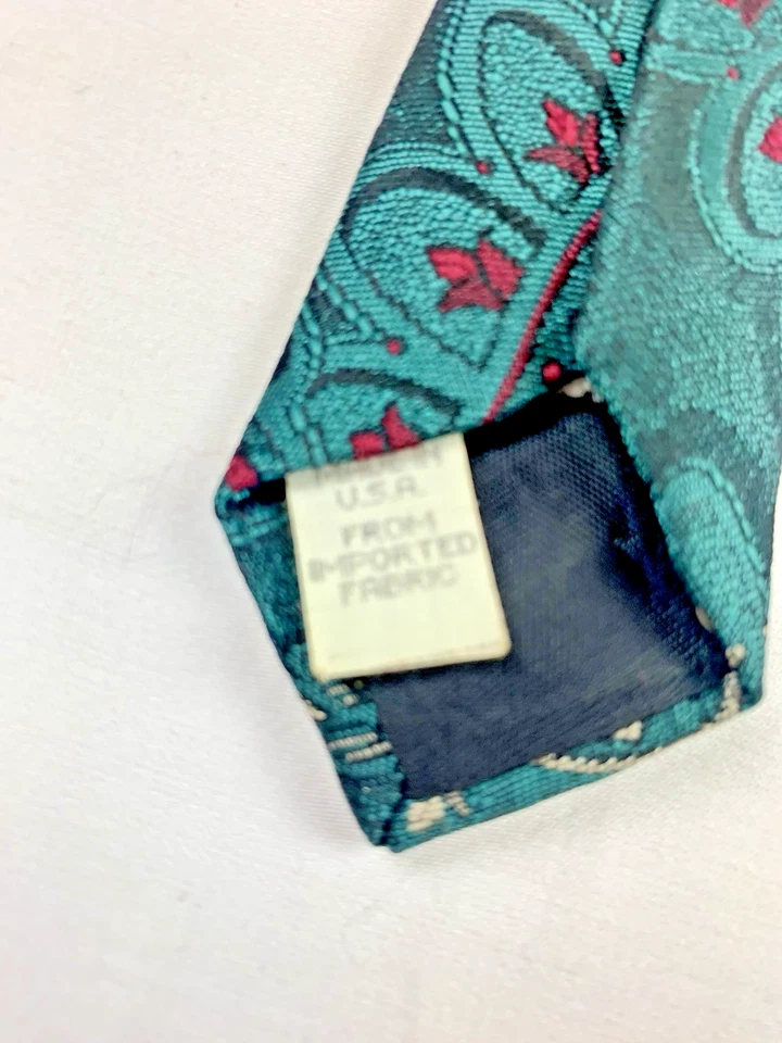 Traje Profesional De Colección Oscar De La Renta Color Esmeralda Diseño Paisley Corbata HOMBRE Foto 3 de 4