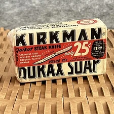 VINTAGE NOS KIRKMAN BORAX SOAP BAR UNUSED COLGATE PALMOLIVE PEET CO ADVERTISING