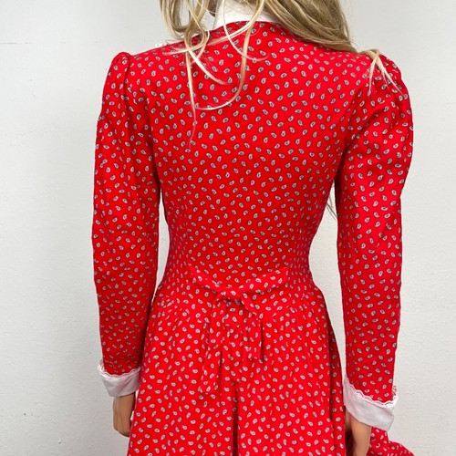 Abito Gunne Sax di Jessica McClintock vittoriano Ruffle anni '70 prateria taglia 5 - Foto 6 di 12
