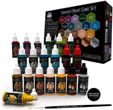 The Army Painter Fantasy Core Paint Set + Hobby Miniature Brush DnD Warpaints