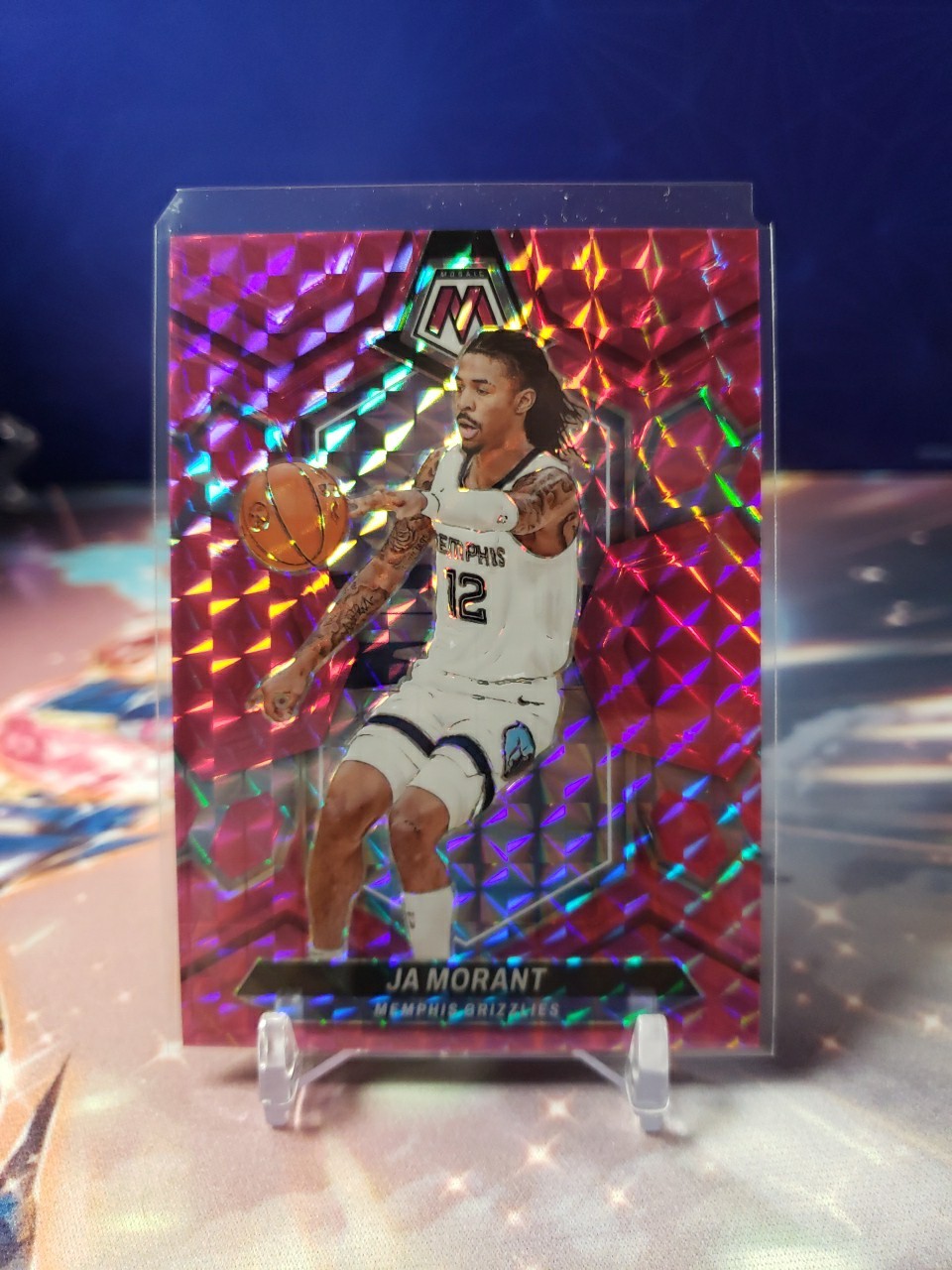2023-24 Panini Mosaic Pink Mosaic Prizm /149 #127 Ja Morant Grizzlies