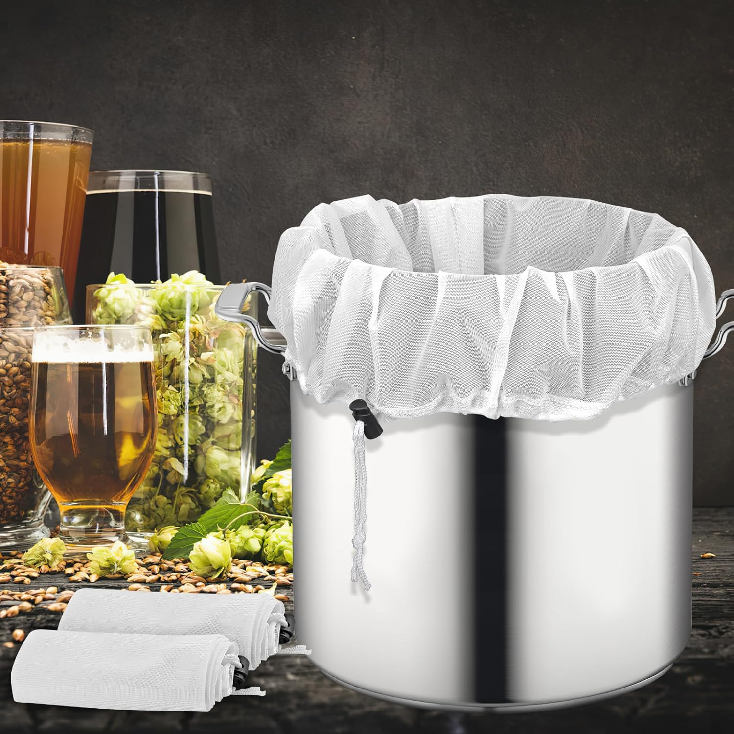 Brew Bags, 2 Pack Extra Large Reusable Straining Bag, 26"X22", 250 Micron Fine M