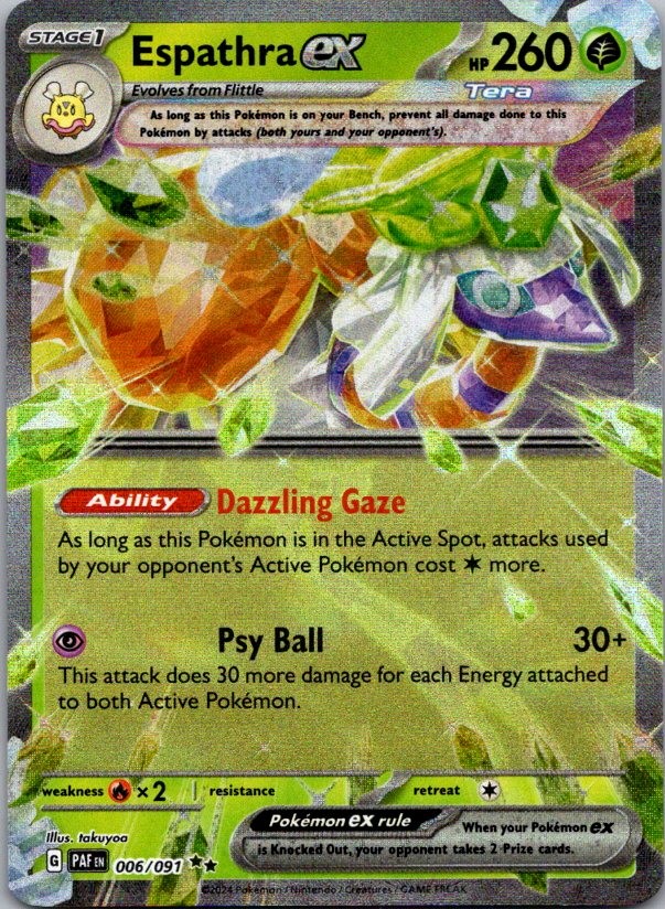 ESPATHRA EX 006/091 PALDEAN FATES HOLO POKEMON