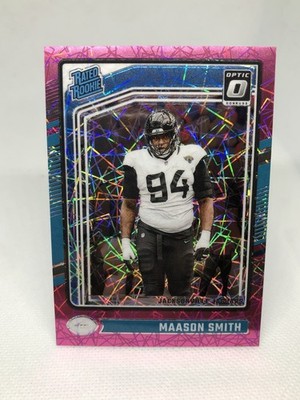2024 Donruss Optic Maason Smith Pink Velocity Rated Rookie /80 Jaguars Card